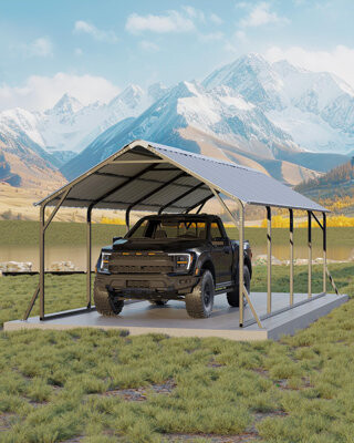 gaomon 11 ft x20 ft x9 ft Vertical Roof Metal Carport Heavy Duty Steel Car Ports for All-Weather for Full-Size Pickup Trucks Boats and Tractors