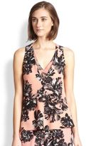 Thumbnail for your product : Rebecca Taylor Flower-Print Silk Blouse