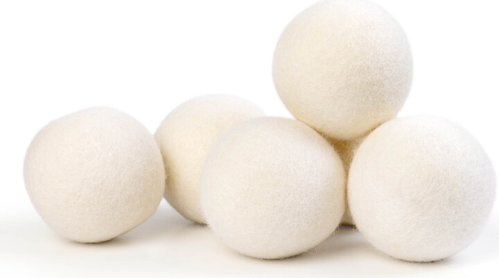 Smart Design Wool Dryer Balls - Natural Eco Fabric Softener - Eliminates Wrinkles & Reduces Static- Set of 6 - White