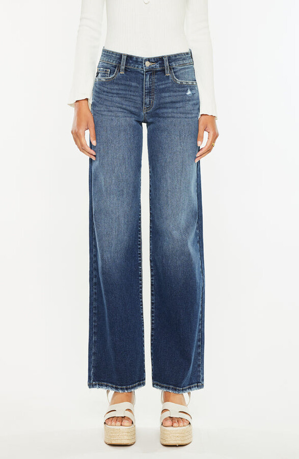 Official Kancan USA Gemma Mid Rise Wide Leg Jeans