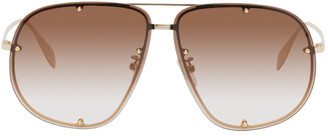 Alexander McQueen Gold Aviator Sunglasses