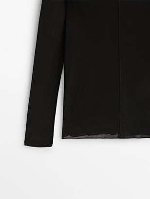 Massimo Dutti Semi-Sheer T-Shirt With Seam Detail - ShopStyle