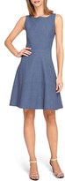Thumbnail for your product : Tahari Petite Women's Chambray Fit & Flare Dress