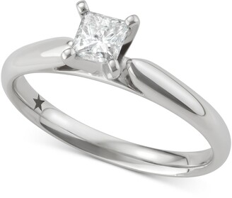 Macy's Star Signature Diamond Princess Cut Solitaire Engagement Ring (1/2 ct. t.w.) in 14k White Gold, SI2 Clarity