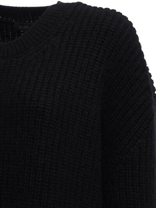 Ann Demeulemeester Ribbed Knit Wool Crewneck Sweater