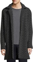 Thumbnail for your product : Etro Long Chevron Wool Cardigan Coat, Gray
