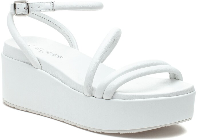 white platform wedges