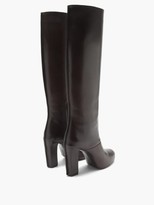 Thumbnail for your product : Lemaire Panelled Leather Knee-high Boots - Dark Brown
