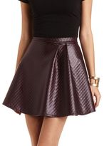Thumbnail for your product : Charlotte Russe Quilted Faux Leather Skater Skirt