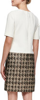 Thumbnail for your product : J. Mendel Short-Sleeve Dress with Metallic Skirt