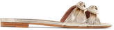 Thumbnail for your product : Tabitha Simmons Cleo Bow-embellished Metallic Leather Slides - Gold
