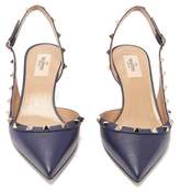 Thumbnail for your product : Valentino Rockstud Slingback Leather Pumps - Womens - Navy