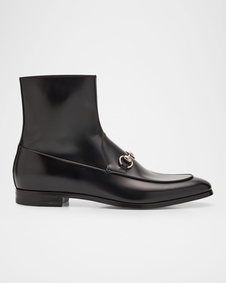 Gucci Men's Next Horsebit Leather Zip Booties