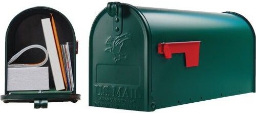 Gibraltar Mailboxes GibraltarEliteT1GreenSteelRuralPostMountMailbox