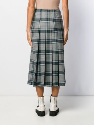 Cédric Charlier Pleated Plaid Skirt