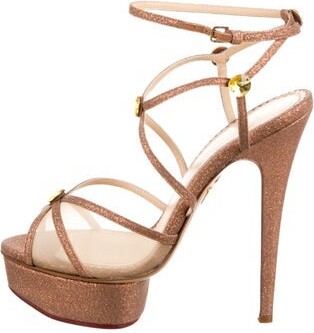 Charlotte Olympia Glitter Mesh Accents Sandals
