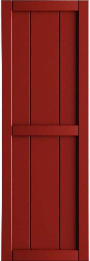 21-1/2 in. x 84 in. True Fit PVC 4-Board Framed Board and Batten Shutters in Fire Red (Per Pair)