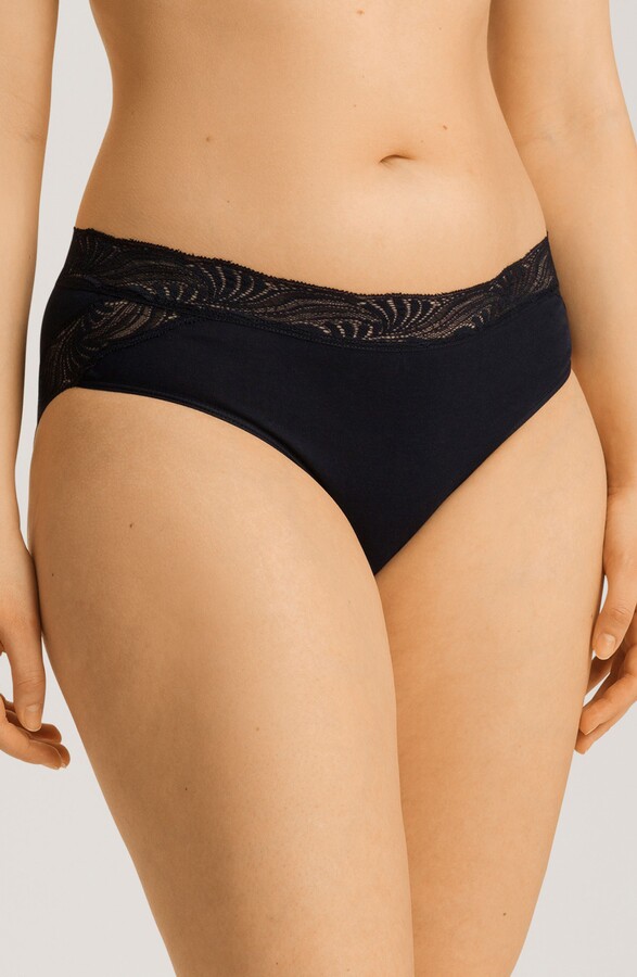 Hanro Cotton Delight Lace Trim High Cut Briefs