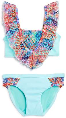 Peixoto Girls' Blake Mesh-Ruffled 2-Piece Swimsuit