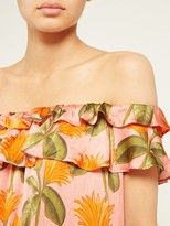 Thumbnail for your product : Borgo de Nor Agata Floral-print Silk-satin Midi Dress - Orange Multi