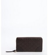 Thumbnail for your product : Gucci chocolate brown guccissima leather zipper continental wallet
