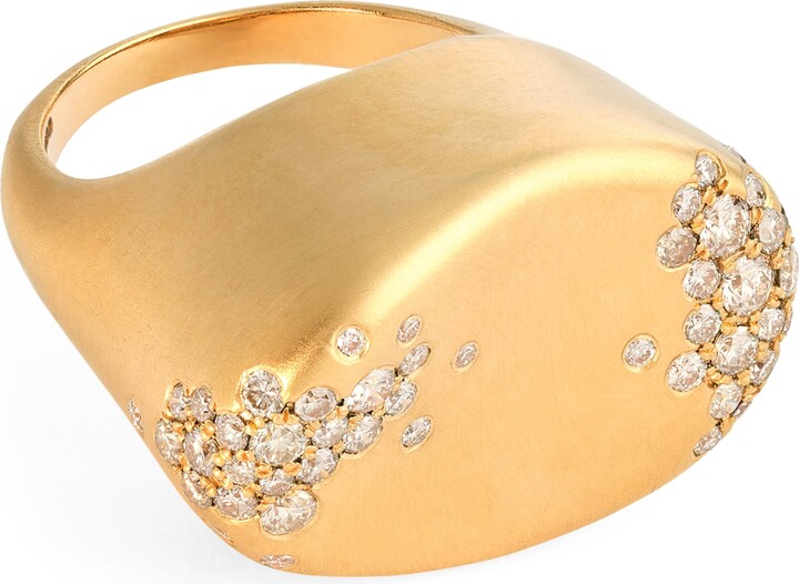 Nada Ghazal Yellow Gold and Champagne Diamond My Muse Storm Ring