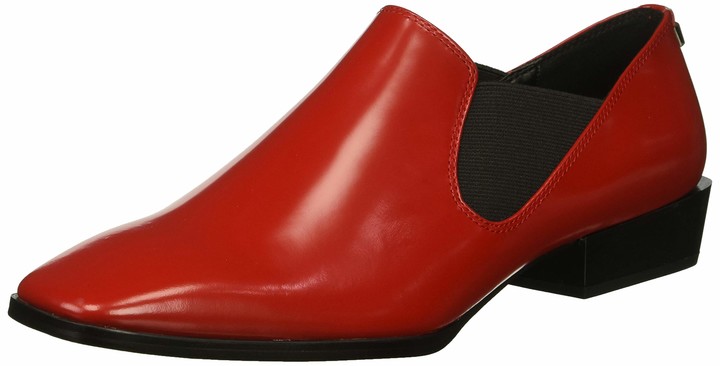 calvin klein red flat shoes