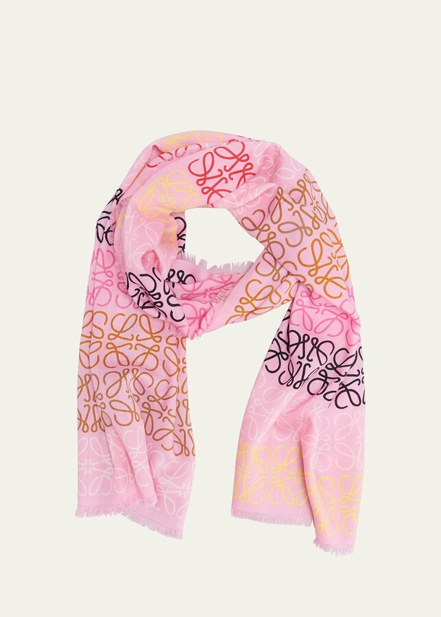 Anagram Wool Silk And Cashmere Scarf in Multicoloured - Loewe