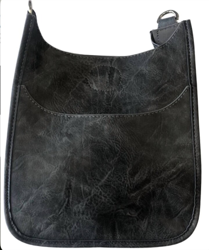 Ahdorned Brown Vegan Leather Crossbody Bag + Orange Camo Strap
