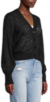 Thumbnail for your product : Minnie Rose Puff-Sleeve Open-Weave Cardigan