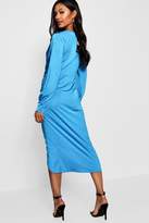 Thumbnail for your product : boohoo Twist Front Plunge Slinky Midi Dress