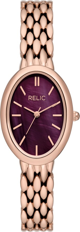 Relics by Fossil Women's Avery Three-Hand Rose Gold-Tone Alloy Watch (Model: ZR37312)