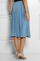 Thumbnail for your product : Rochas Pleated silk crepe de chine skirt