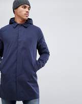 Thumbnail for your product : Bellfield longline overcoat with hood in navy