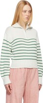Thumbnail for your product : OPEN YY Green Stripe Half-Zip Sweater