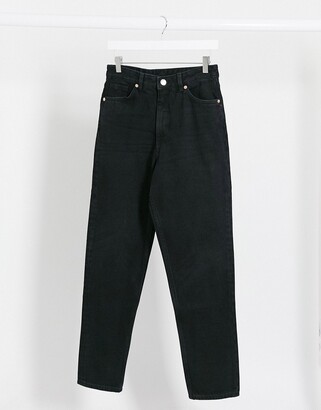 Monki Taiki high waist mom jeans with organic cotton in black