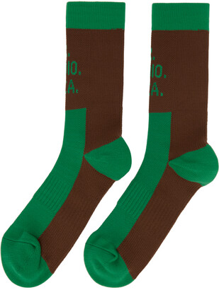 S.R. STUDIO. LA. CA. Green & Brown Contrast Socks