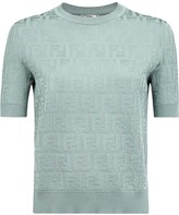 Thumbnail for your product : Fendi short sleeve jacquard FF motif jumper