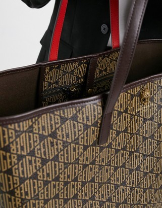 Brown Shopper Bag Kurt Geiger Richmond Shopper MONOGRAM RICHMOND