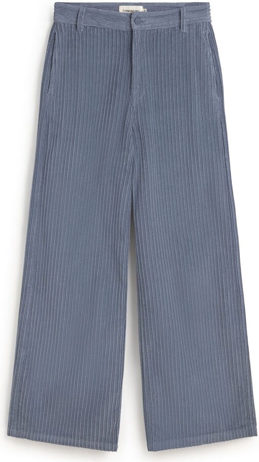 Thinking Mu Blue High Rise Corduroy Karina Pants