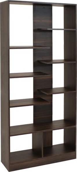 Sunnydaze Decor SunnydazeIndoorRosalee9-TierOpenBookshelfwithStaggeredShelves-CoffeeBrown