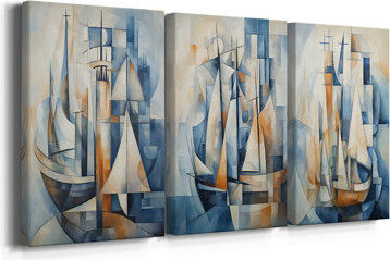 One Allium Way NAUTICAL Series CCCLXXXII -Custom Wrapped Gallery Canvas - 3 Pieces