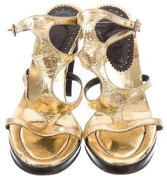 Barbara Bui Metallic Leather Sandals