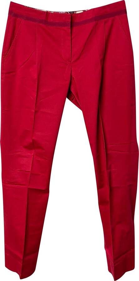 Ferragamo Trousers in Red Cotton