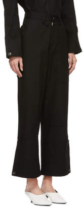 Markoo Black The High-Waisted Wide-Leg Cargo Pant Jeans