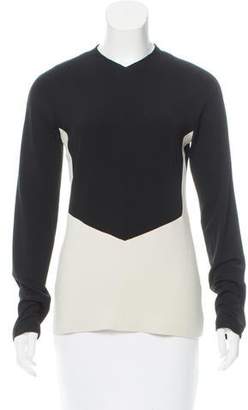 Narciso Rodriguez Two-Tone Long Sleeve Top w/ Tags
