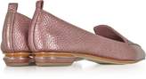 Thumbnail for your product : Nicholas Kirkwood Beya Dusty Pink Metallic Tumbled Leather Loafer