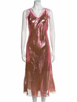 Thumbnail for your product : Maria Lucia Hohan V-Neck Long Dress Metallic