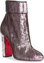 Christian Louboutin Moulamax 100 silver sequin bootie