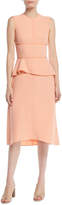 Thumbnail for your product : Sleeveless Crepe Peplum Midi Dress